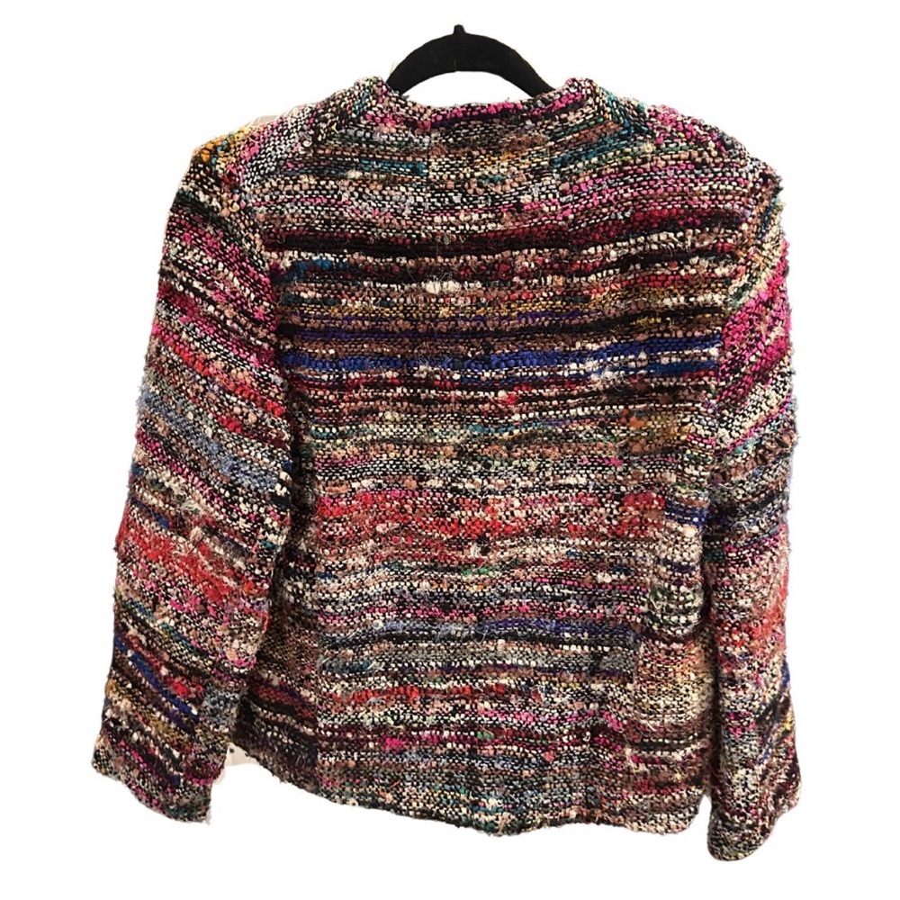 Colorful Multi-Color Woven Tweed Blazer Jacket | Size S/M est. - Picture 2 of 2
